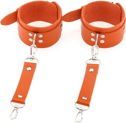 Punk Gothic Bound Handcuffs Bracelets Pu Leather Metal Buckle Binding Bracelets-Black in Saudi Arabia