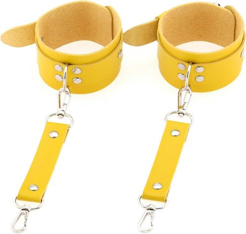 Punk Gothic Bound Handcuffs Bracelets Pu Leather Metal Buckle Binding Bracelets-Black in Saudi Arabia