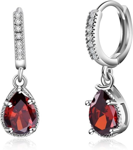 Silver Amethyst Earrings Purple Teardrop Earrings February Birthstone Earrings Amethyst Hoop Earrings for Women Trendy in Saudi Arabia