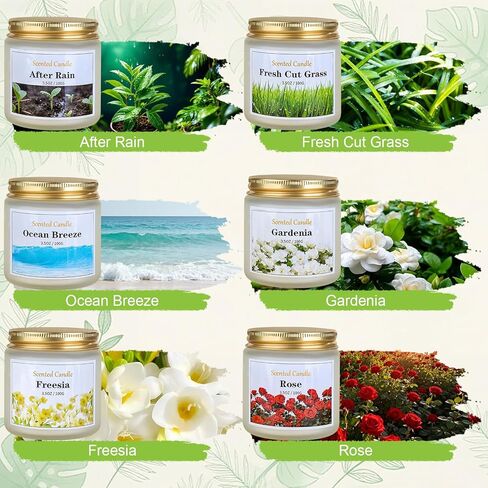 6 Pack Spring Candles for Home Scented, Scented Candles for Women Men, 21oz Natural Soy Wax Candle, Aromatherapy Candle Gifts Set for Birthday, Valentines Day, Anniversary in Saudi Arabia