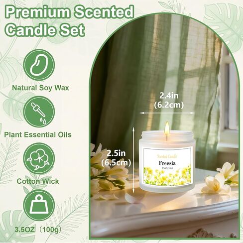6 Pack Spring Candles for Home Scented, Scented Candles for Women Men, 21oz Natural Soy Wax Candle, Aromatherapy Candle Gifts Set for Birthday, Valentines Day, Anniversary in Saudi Arabia