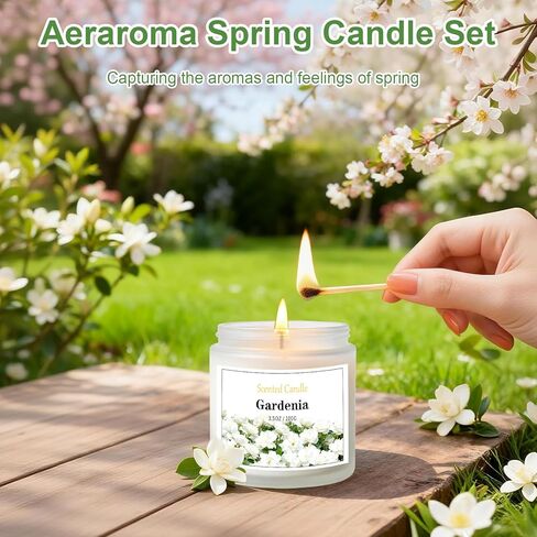 6 Pack Spring Candles for Home Scented, Scented Candles for Women Men, 21oz Natural Soy Wax Candle, Aromatherapy Candle Gifts Set for Birthday, Valentines Day, Anniversary in Saudi Arabia
