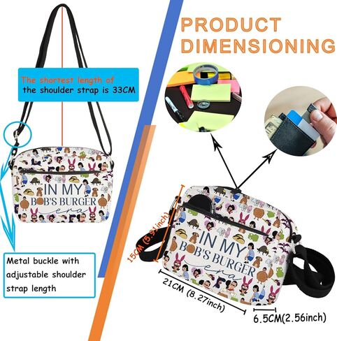 TSOTMO Burger Merch Crossbody Bag Burger Cartoon Gift Bob Fans Bob Family (B Cross2) in Saudi Arabia