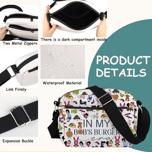 TSOTMO Burger Merch Crossbody Bag Burger Cartoon Gift Bob Fans Bob Family (B Cross2) in Saudi Arabia