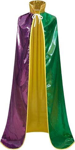 رداء ماردي جراس للنساء والرجال، عباءة ماردي جراس للبالغين مع ياقة، St. عيد القديس باتريك، عباءة الهالوين الجذابة in Kuwait