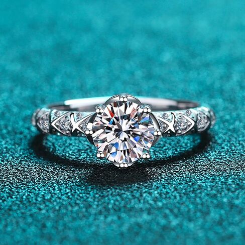 14K Gold Dazzling 1 Carat Real Diamond Wedding Bands Rings for Women | Ideal Cut | VVS2 Clarity D-color | Weddings Band Gift for Her in Saudi Arabia