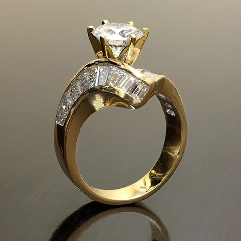 Gold Plated Cubic Zirconia Shining Stone Engagement Rings Wedding Bridal Band Promise Rings Evening Parties Anniversary Valentine's Day Gifts Eternity Bands for Women in Saudi Arabia