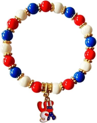 American Flag Bracelet, Patriotic Jewelry for Women, 4th of July Accessory in Saudi Arabia