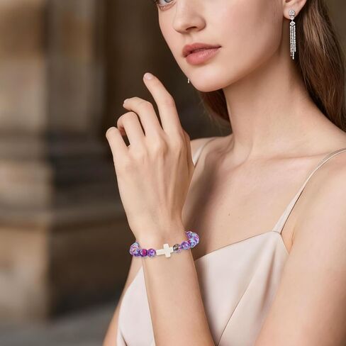 4 Pcs Cross Bracelets with Always Remember Cards, Christmas Gifts for Teens Girl Gift Trendy Stuff,Stocking Stuffers for Teen Girls,Christian Bracelets Sobriety Gifts for Men Women Girl Boy Gift Ideas in Saudi Arabia