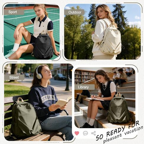 weradar Basic School Backpack For Women Men,Lightweight Casual Daypack College Backpack,Aesthetic Middle School Bag,Bookbag For Teen Girls Boys,Small Canvas Travel Backpack(Green) in Saudi Arabia
