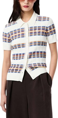 Lacoste Womens Short Sleeve Knitted Polo Sweater W/Buttons in Saudi Arabia