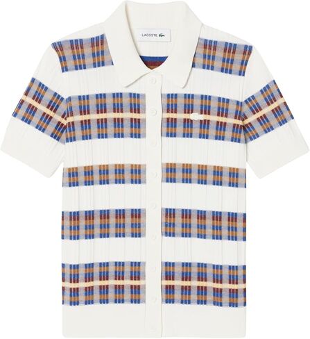 Lacoste Womens Short Sleeve Knitted Polo Sweater W/Buttons in Saudi Arabia
