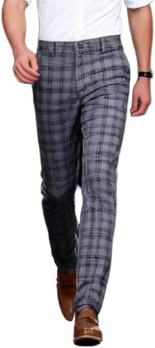 Men's Dress Pants, Slim-fit Plaid Design, Suitable for Golf and Business-Casual Occasions. in Saudi Arabia