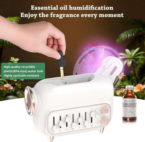 موزع روائح الزيوت العطرية من كلوزيا للمنزل 120 مل مع ضوء ليلي دوار وضوضاء بيضاء للنوم - موزع روائح العلاج العطري يعمل على إيقاف التشغيل التلقائي لغرفة النوم وغرفة اليوغا والمنزل والمكتب واسترخاء الأطفال in Kuwait