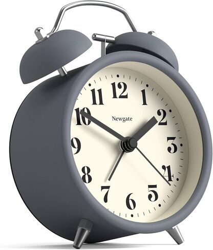 NEWGATE® Theatre Alarm Clock | Modern Classic Twin Bell Alarm Clock | French Navy | Easy to Read Numbers | Ideal for Bedside, Desk or Shelf | Retro Bedroom & Office Accessory in Saudi Arabia