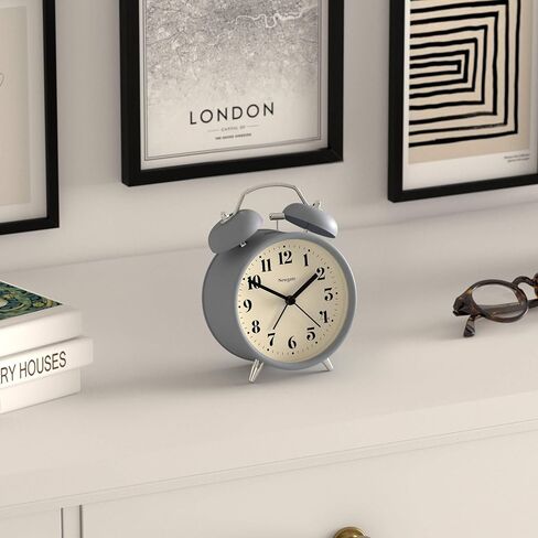 NEWGATE® Theatre Alarm Clock | Modern Classic Twin Bell Alarm Clock | French Navy | Easy to Read Numbers | Ideal for Bedside, Desk or Shelf | Retro Bedroom & Office Accessory in Saudi Arabia