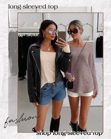 3 Pack Women's Long Sleeve Shirts, Square Neck Loose Fit Tunic Tops Fall Winter Casual Lightweight Sweaters in Saudi Arabia