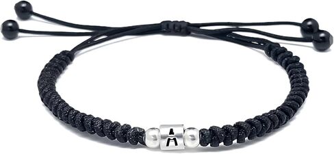 أساور أولية من الفضة الاسترليني للحب، أساور حروف ملهمة للهدايا للرجال والنساء، هدايا يوم تذكاري للزوجة الزوجية في عيد الحب in Kuwait