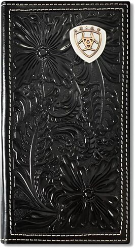 ARIAT Men's Floral Embossed Shield Concho Leather Rodeo Wallet in Saudi Arabia