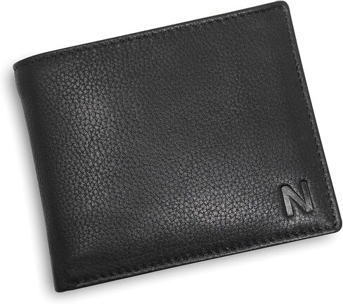 NOBILITY Wallet for Men Black Genuine Leather RFID Blocking Bifold Stylish Wallet With 2 ID Window Gift Items in Saudi Arabia