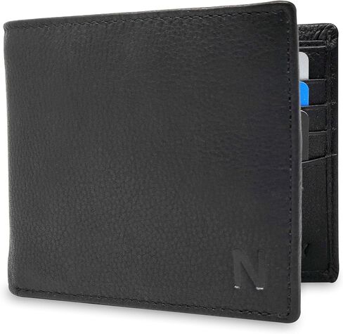 NOBILITY Wallet for Men Black Genuine Leather RFID Blocking Bifold Stylish Wallet With 2 ID Window Gift Items in Saudi Arabia