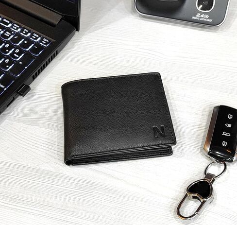 NOBILITY Wallet for Men Black Genuine Leather RFID Blocking Bifold Stylish Wallet With 2 ID Window Gift Items in Saudi Arabia
