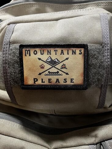 Redheaded Tshirts - Mountains Please Morale Patch - Custom Patches - Made in The USA in Saudi Arabia