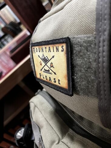 Redheaded Tshirts - Mountains Please Morale Patch - Custom Patches - Made in The USA in Saudi Arabia
