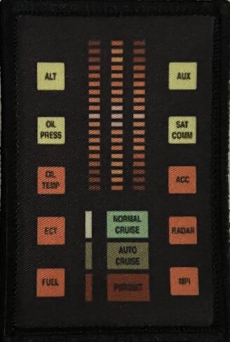 Redheaded Tshirts - Knight Rider Control Panel Morale Patch. 2x3 Hook and Loop Patch. Made in The USA in Saudi Arabia