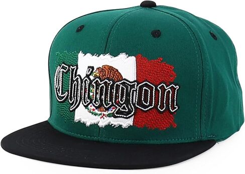 Trendy Apparel Shop 3D Chingon Mexico Eagle Embroidered Flat Bill Snapback Cap in Saudi Arabia