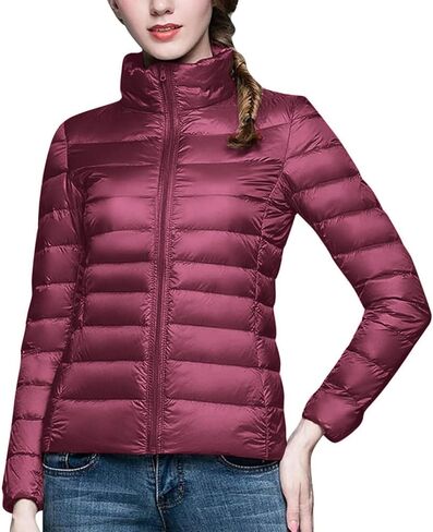 Generic Puffer Jacket Women Lightweight Winter Quilted Jackets Stand Collar Casual Coat Packable Trendy Coats with Pockets in Saudi Arabia