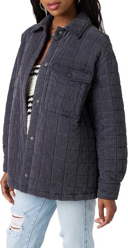 O’Neill Women’s RYA Quilted Snap Jacket – Lyocell Twill Outerwear with Snap Front, Chest & Side Pockets, Classic Collar in Saudi Arabia