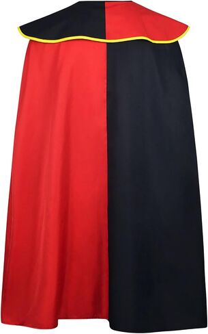 4Pcs Queen Costume Set Red & Black Playing Card Cape,Earrings,Queen Crown Wand for Halloween Theme Party in Saudi Arabia