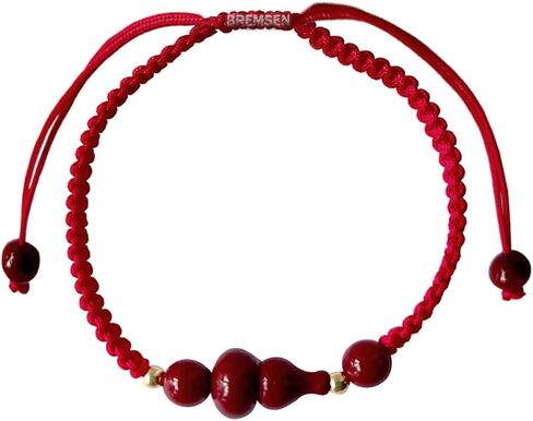 Feng Shui Red String Protection Bracelet Handmade Traditional Kabbalah Adjustable Rope with Wu Lou Beads, Protection Against Evil Eye, Good Fortune, Health Charm,Wealth in Saudi Arabia