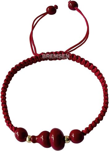 Feng Shui Red String Protection Bracelet Handmade Traditional Kabbalah Adjustable Rope with Wu Lou Beads, Protection Against Evil Eye, Good Fortune, Health Charm,Wealth in Saudi Arabia