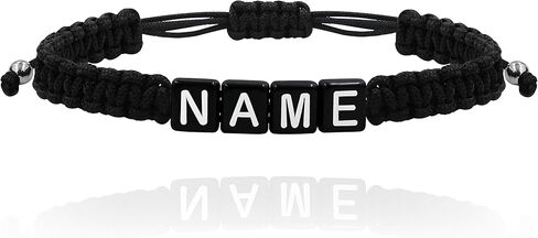 Customized String Braided Name Letter Bracelets for Women, Adjustable Size Personalized Initial Name Alphabets Bracelet for Mother Best Friend Sister Y3824 in Saudi Arabia