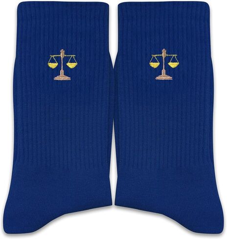 Balance Scale Embroidered Socks - Law Themed Gifts for Lawyer, Law School Student, Colleagues, etc. - Favors for Birthday, Christmas, Graduation, etc.(019) in Kuwait