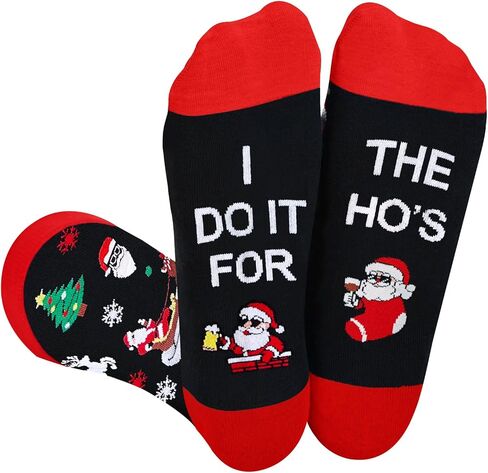 Funny Christmas Socks for Men Women Teens - Novelty Fun Funky Cool Secret Santa Christmas Gifts Stocking Stuffers in Saudi Arabia