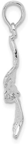 925 Sterling Silver Nautical Charm Pendant, 3-D Pelican Flying in Saudi Arabia