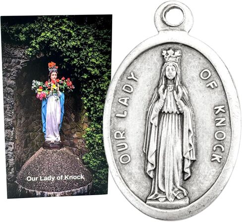 Westmon Works Our Lady of Knock Medal Set Italian Metal Medallion of the Marian Apparition in Ireland with Irish Holy Prayer Card in Saudi Arabia