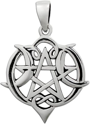 Dryad Design Heart Pentagram Pendant - Wiccan Jewelry Sterling Silver Pagan Charm in Saudi Arabia