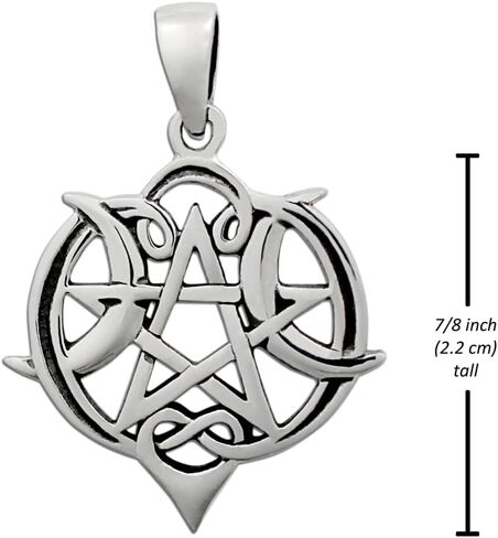 Dryad Design Heart Pentagram Pendant - Wiccan Jewelry Sterling Silver Pagan Charm in Saudi Arabia