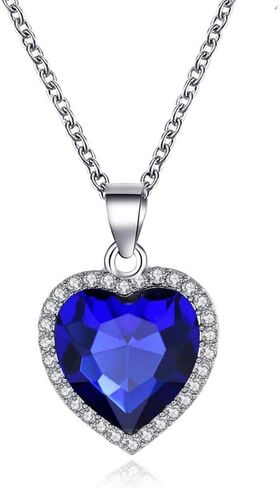 Heart of Ocean Jewelry Heart Forever Pendant Blue Crystal Wedding Love Titanic in Saudi Arabia