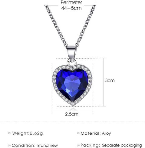 Heart of Ocean Jewelry Heart Forever Pendant Blue Crystal Wedding Love Titanic in Saudi Arabia