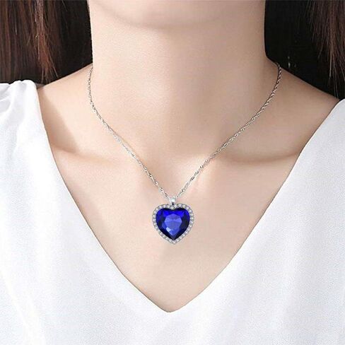 Heart of Ocean Jewelry Heart Forever Pendant Blue Crystal Wedding Love Titanic in Saudi Arabia