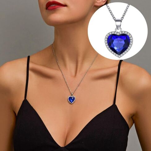 Heart of Ocean Jewelry Heart Forever Pendant Blue Crystal Wedding Love Titanic in Saudi Arabia