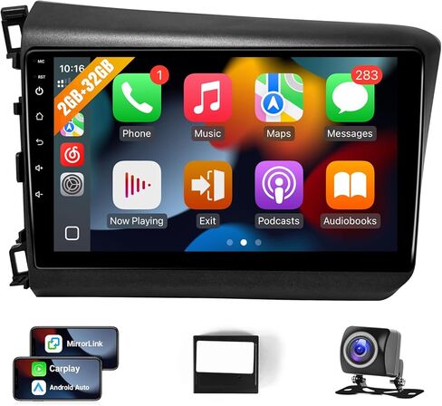 Radio for Honda Accord 2008 2009 2010 2011 2012 Stereo with Wireless Carplay Android Auto 10.1 Inch Honda Accord Touch Screen with BT GPS WiFi EQ SWC Backup Camera in Kuwait