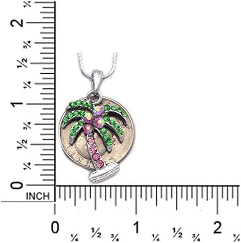 Palm Tree Charm Pendant Necklace Dangle Drop Hook Earrings Jewelry Set in Saudi Arabia