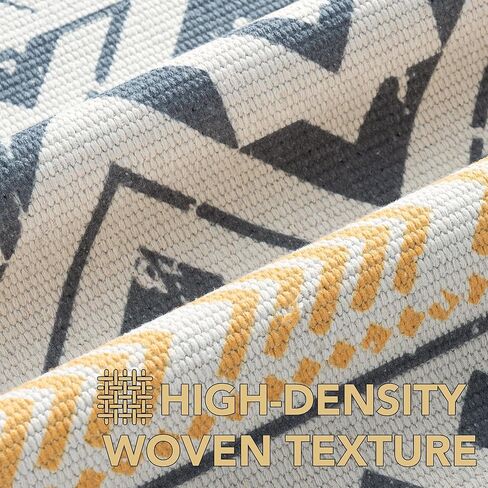 H.VERSAILTEX Boho Couch Cover Accent Chair Covers with Arms 2 Piece Slipcover Geometric Print Dog Cover for Couch Non-Slip Couch Cover Blanket Hand-woven Style with Tassels(2 Pack 24"×63",Grey/Yellow) in Saudi Arabia