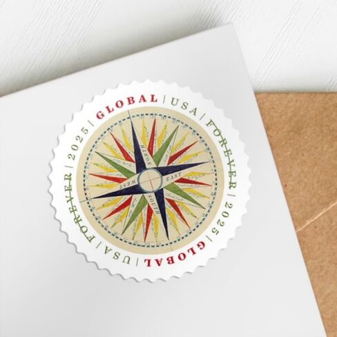 1794 Compass Rose 2025 (ورقة من 10) Global International First Sky Postage Stamps in Saudi Arabia